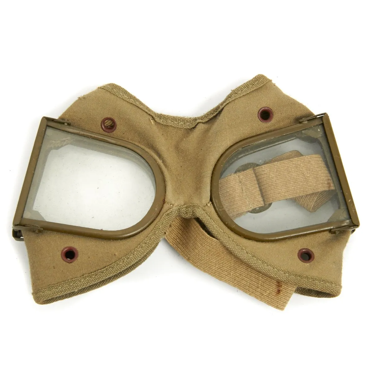 Original Japanese WWII Folding Tanker Goggles with Leather Case - Unissued