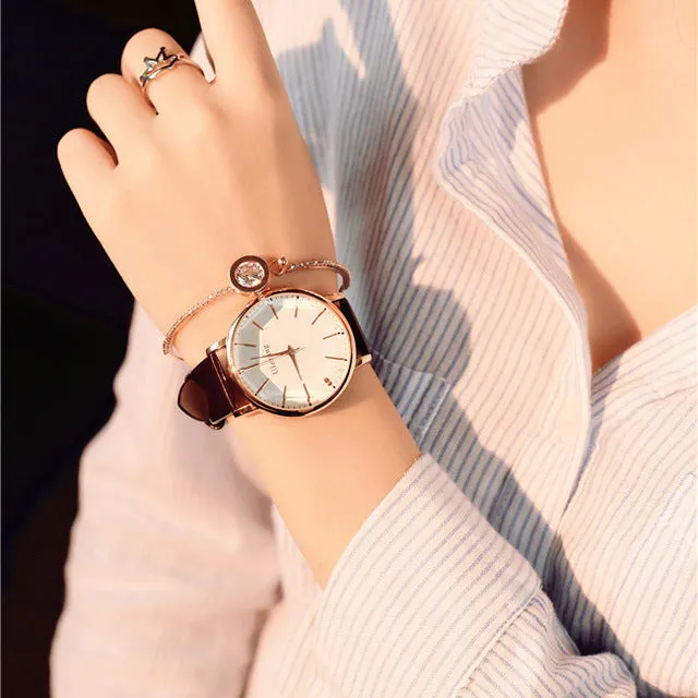 Polygonal dial design women watches luxury fashion dress quartz watch ulzzang popular brand white ladies leather wristwatch