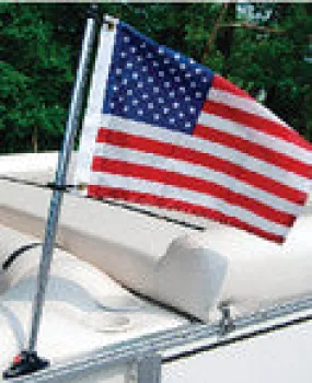 PONTOON FLAG POLE SOCKET WITH FLAG