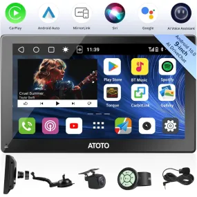 Portable Android 9" QLED Touchscreen CarPlay Screen