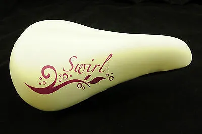 RALEIGH SWIRL 24" JUNIOR BIKE SADDLE QUALITY SEAT WHITE   PURPLE DESIGN WBZP150