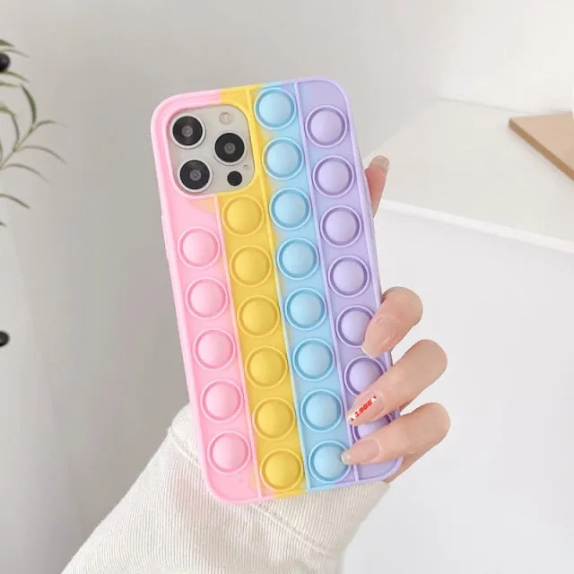 Relive Stress Phone Case For Iphone Pop Fidget Toys Bubble Soft Silicone Phone Case-Jennyhome