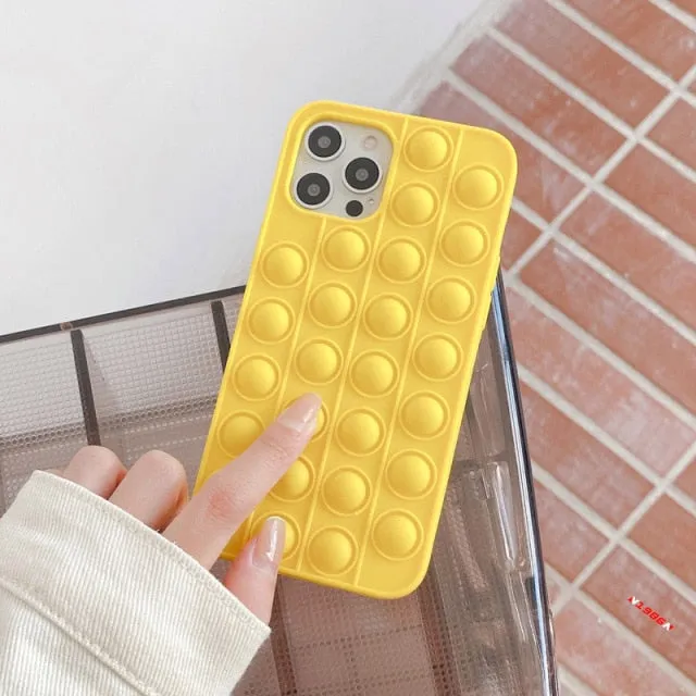 Relive Stress Phone Case For Iphone Pop Fidget Toys Bubble Soft Silicone Phone Case-Jennyhome