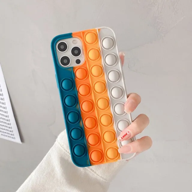 Relive Stress Phone Case For Iphone Pop Fidget Toys Bubble Soft Silicone Phone Case-Jennyhome