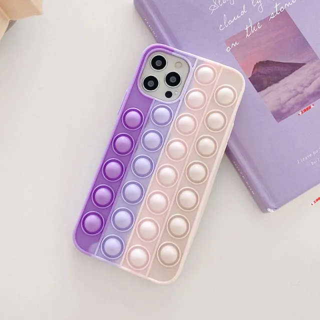 Relive Stress Phone Case For Iphone Pop Fidget Toys Bubble Soft Silicone Phone Case-Jennyhome