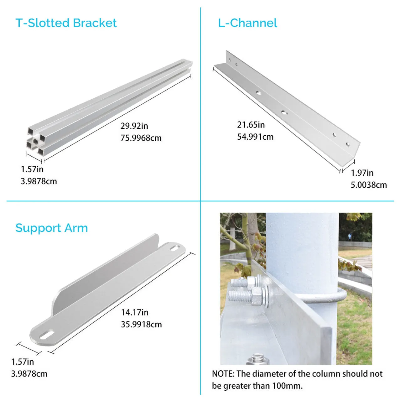 Renogy RNG-MTS-SP100 - RENOGY Solar Panel Pole Mount