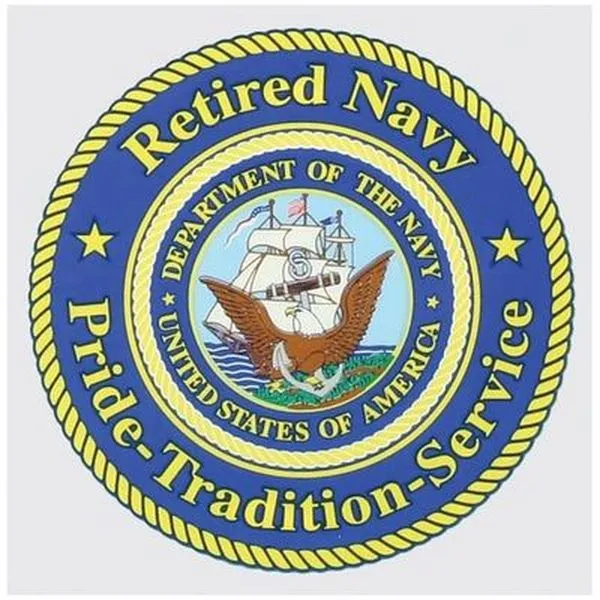 Retired Navy Decal, Pride Tradition Service