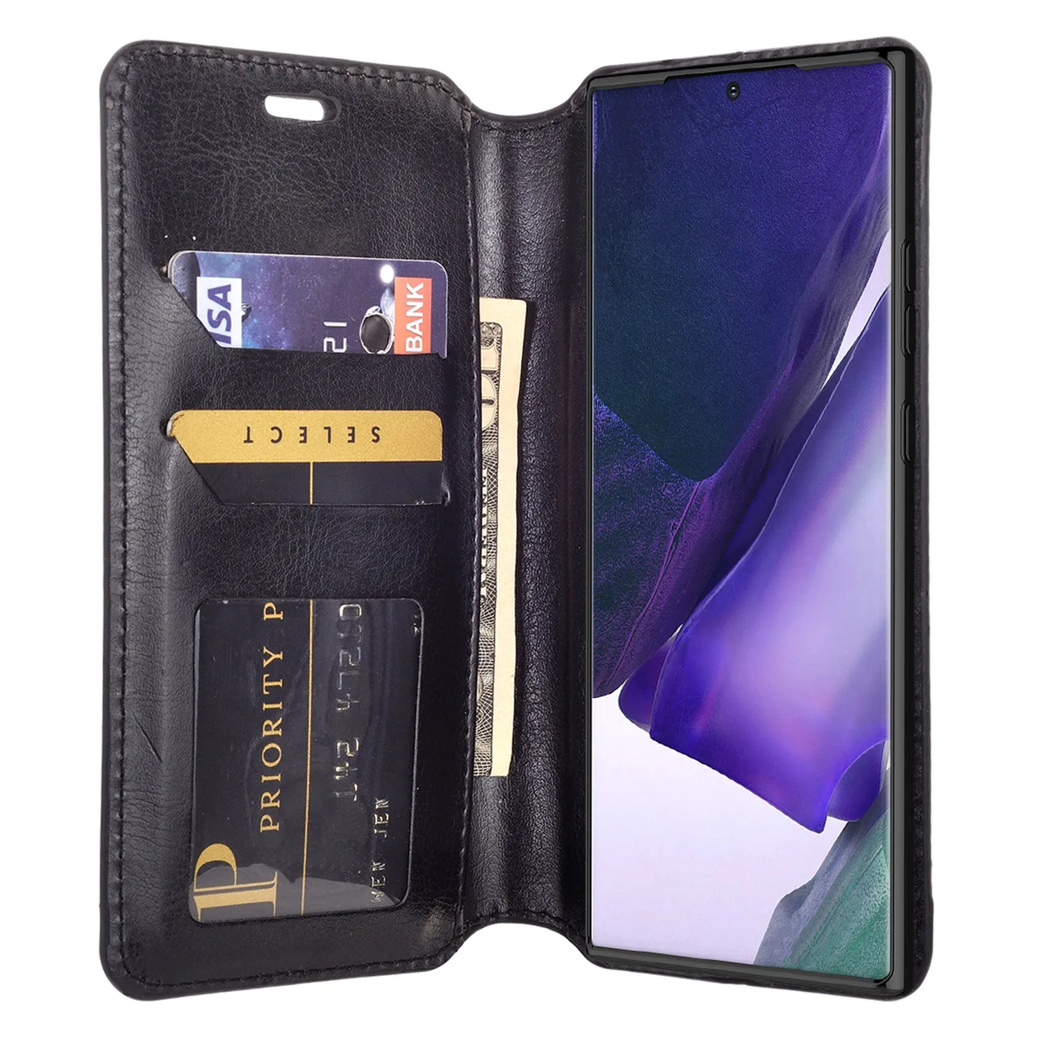 Samsung Galaxy Note 20 Case, Galaxy Note 20 Wallet Case, Pu Leather Wallet Case [Kickstand] with ID & Credit Card Slots for Galaxy Note 20  - Black