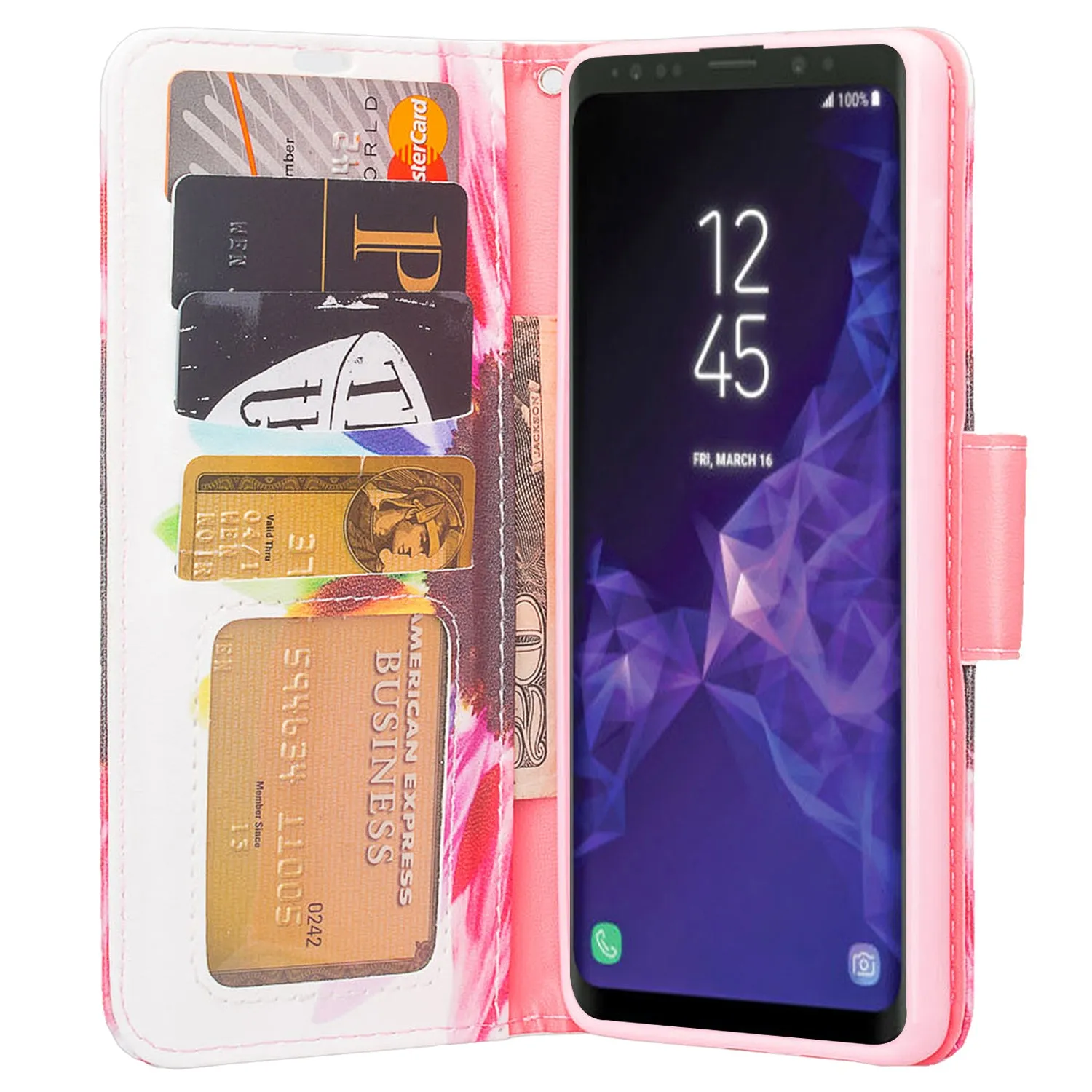 Samsung Galaxy S10 Plus Case, Galaxy S10  Wallet Case, Wrist Strap Pu Leather Wallet Case [Kickstand] with ID & Credit Card Slots - Vivid Sunflower