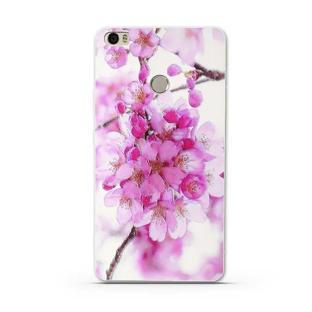 Soft TPU Case for Xiaomi Mi MAX Silicone Cover For Xiaomi Max Luxury Flower Print Phone Case Shell For Xiomi Mi Max MiMax 6.44"