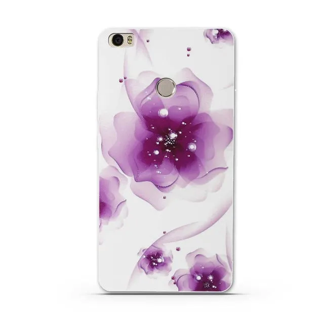 Soft TPU Case for Xiaomi Mi MAX Silicone Cover For Xiaomi Max Luxury Flower Print Phone Case Shell For Xiomi Mi Max MiMax 6.44"