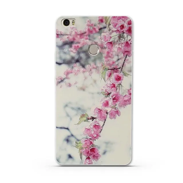 Soft TPU Case for Xiaomi Mi MAX Silicone Cover For Xiaomi Max Luxury Flower Print Phone Case Shell For Xiomi Mi Max MiMax 6.44"