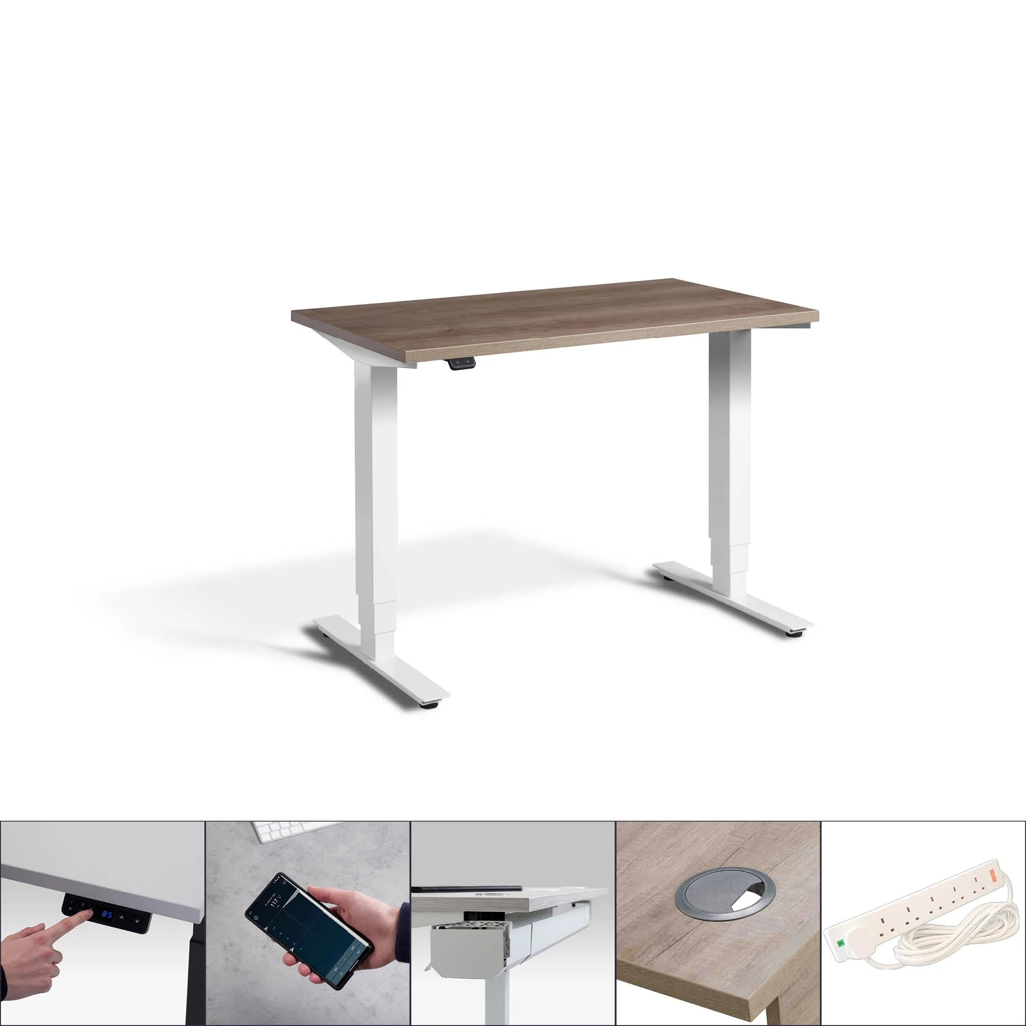 Stockholm Micro Standing Desk Bundle - 1m x 0.6m (with Bluetooth Control)