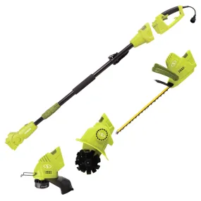 Sun Joe GTS4000E Electric Lawn Care System | Pole Hedge Trimmer | Grass Trimmer | Garden Tiller