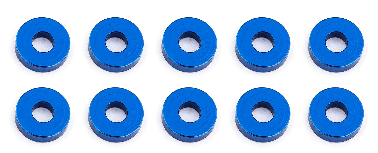 TEAM ASSOCIATED BULKHEAD WASHERS, 7.8X0.5 MM, BLUE ALUMINUM