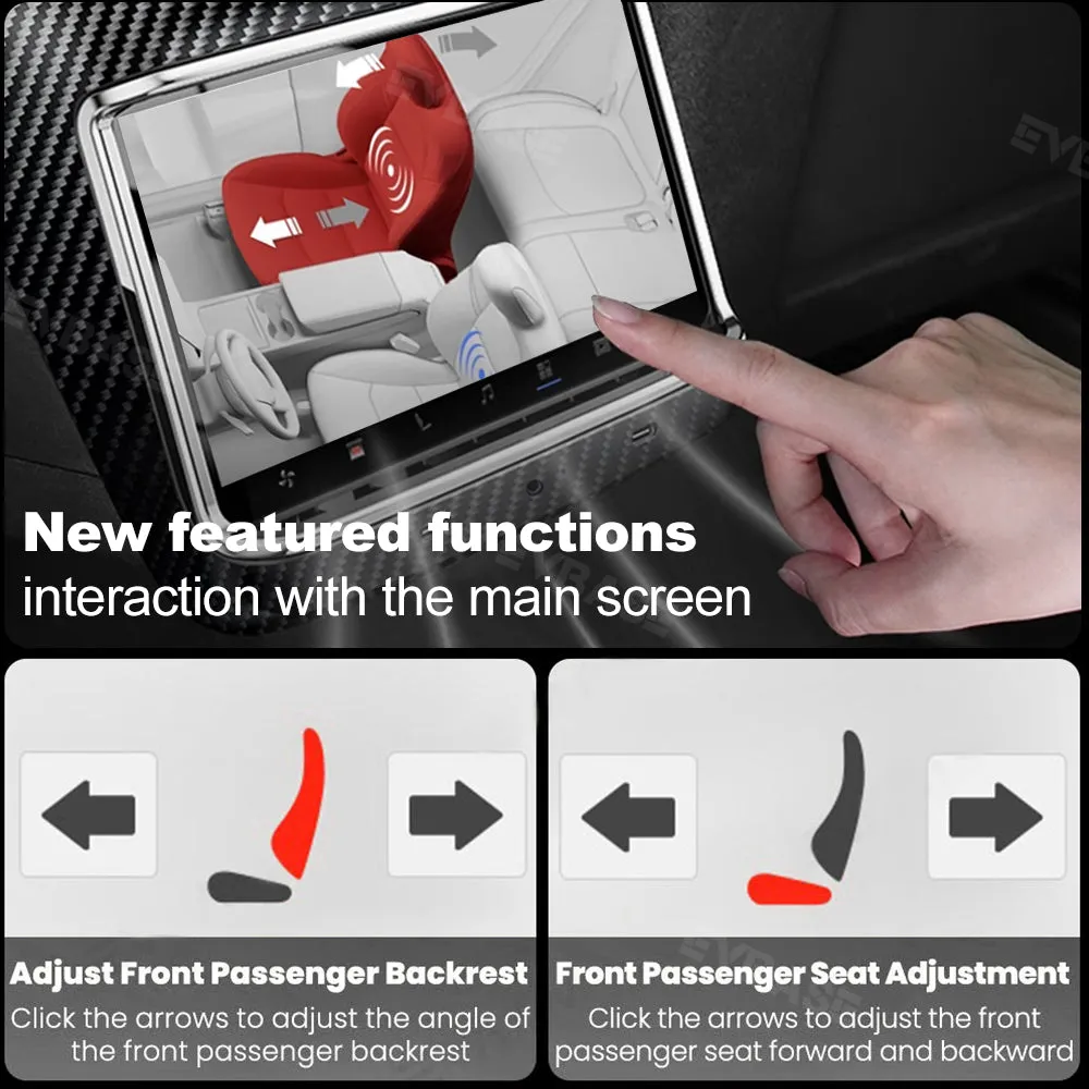 Tesla Model 3/Y 7.2 inch Rear Entertainment Touch Screen Real Carbon Fiber Climate Intelligent Control Display