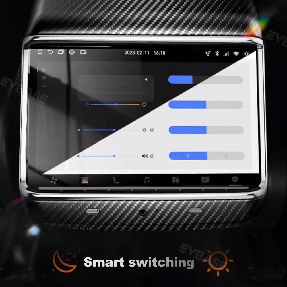 Tesla Model 3/Y 7.2 inch Rear Entertainment Touch Screen Real Carbon Fiber Climate Intelligent Control Display