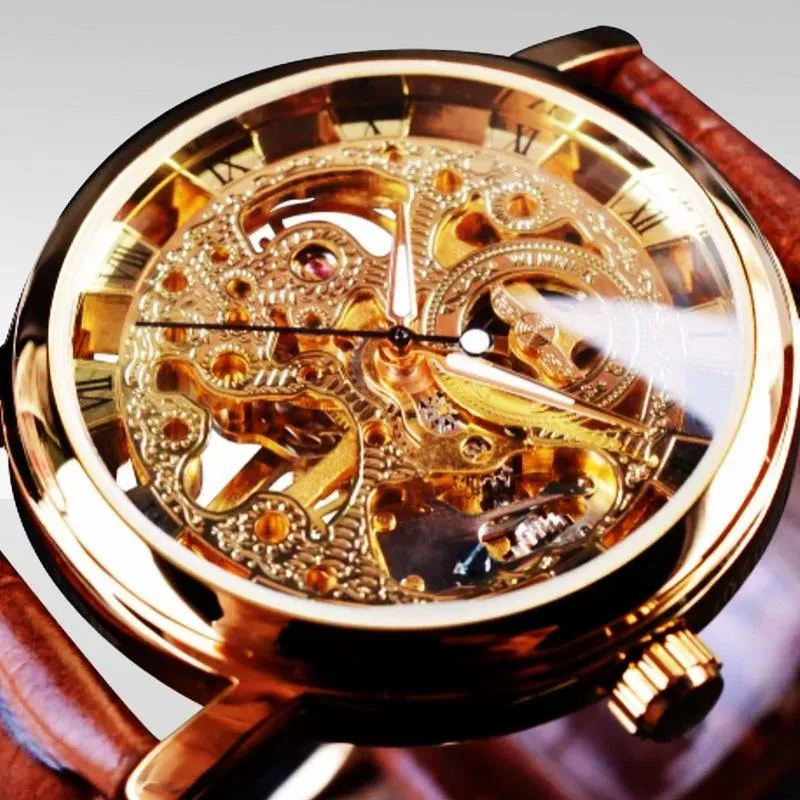 Transparent Case Luxury Leather Watch