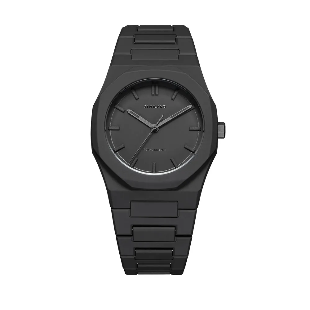 Unisex Polycarbon Black 37mm Watch