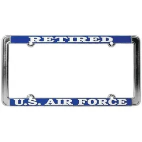 US Air Force Retired License Plate Frame, Thin Rim