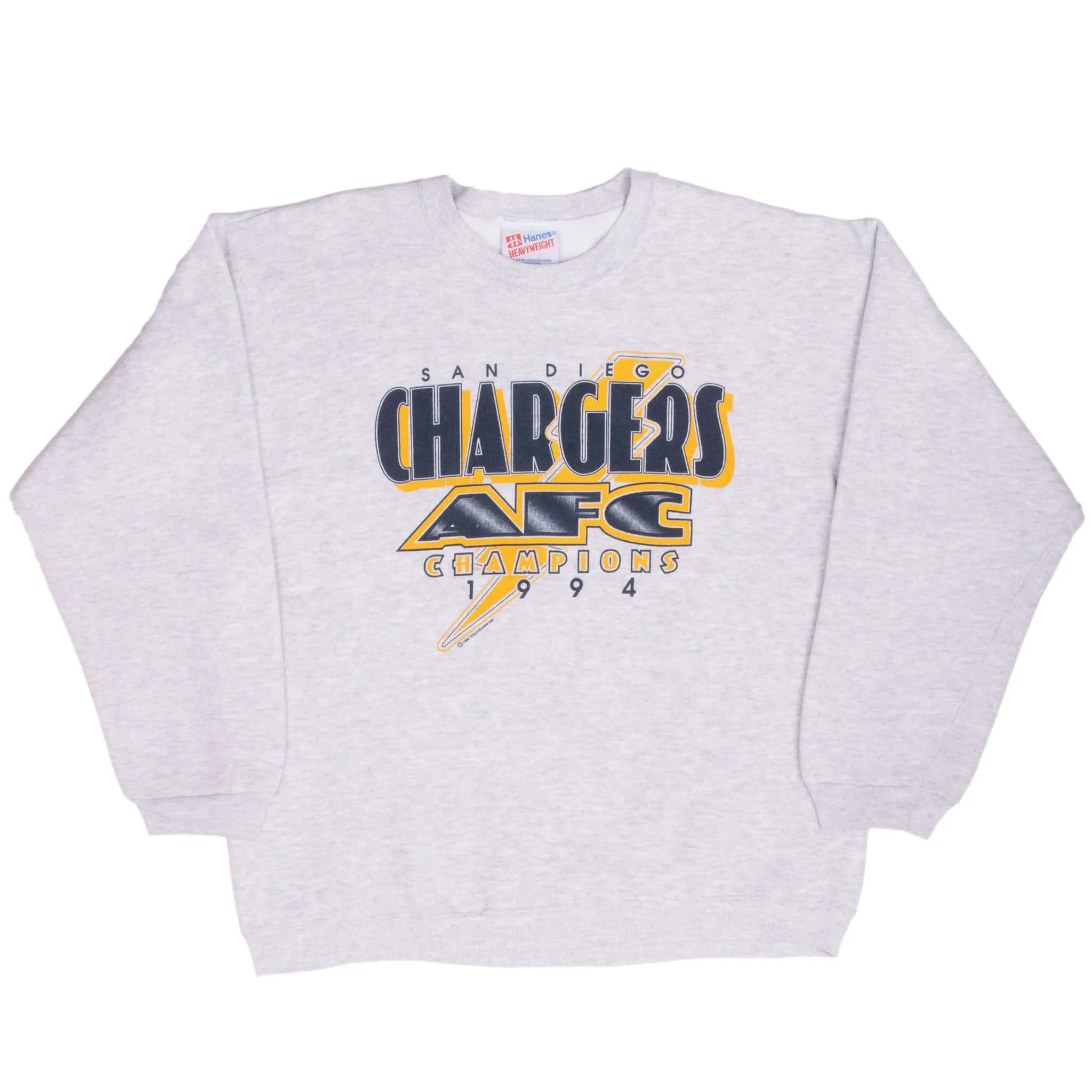 VINTAGE NFL SAN DIEGO CHARGERS AFC CHAMPIONS 1994 SWEATSHIRT LARGE MADE IN USA