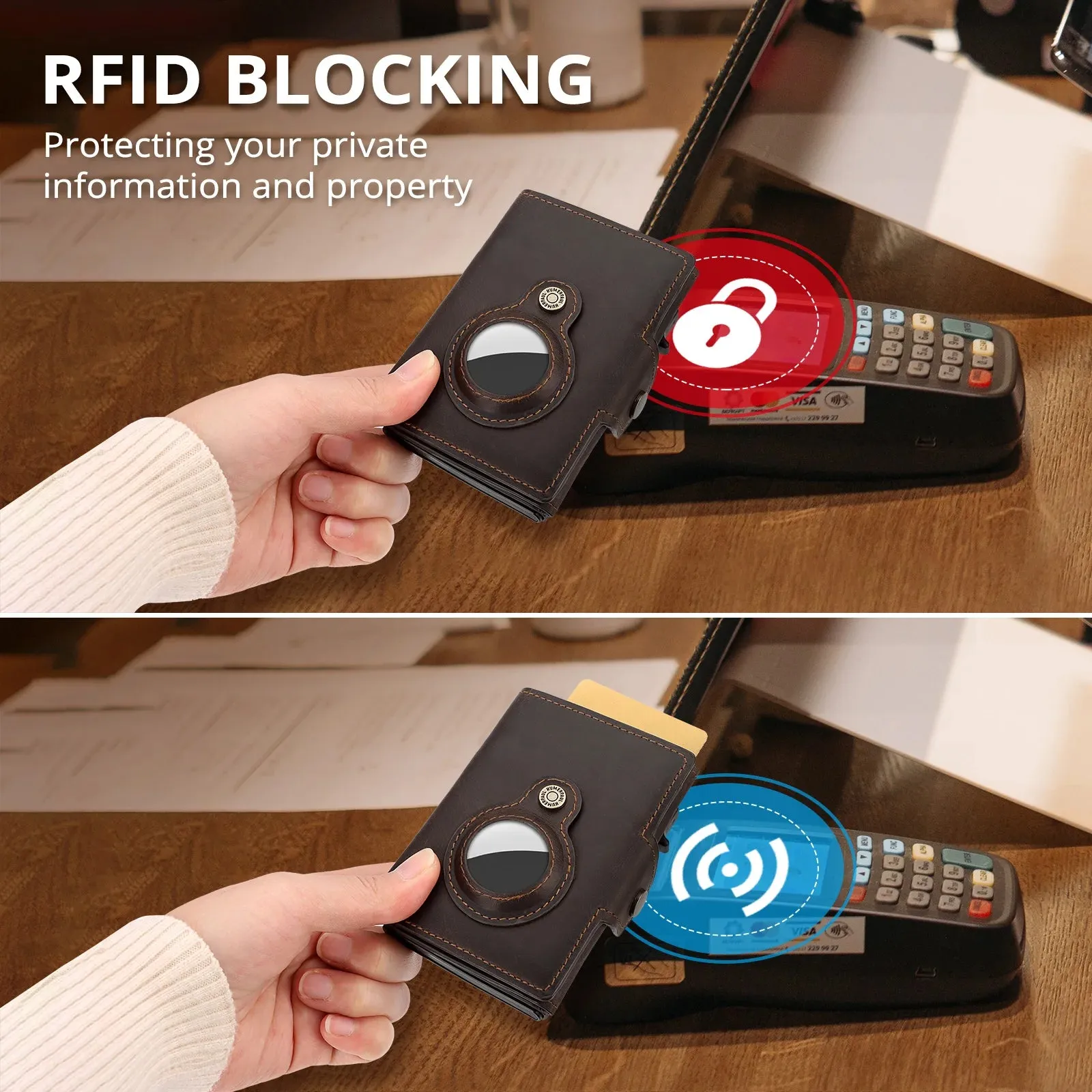 Wallet for Apple Air Tag RFID Blocking Card Holder