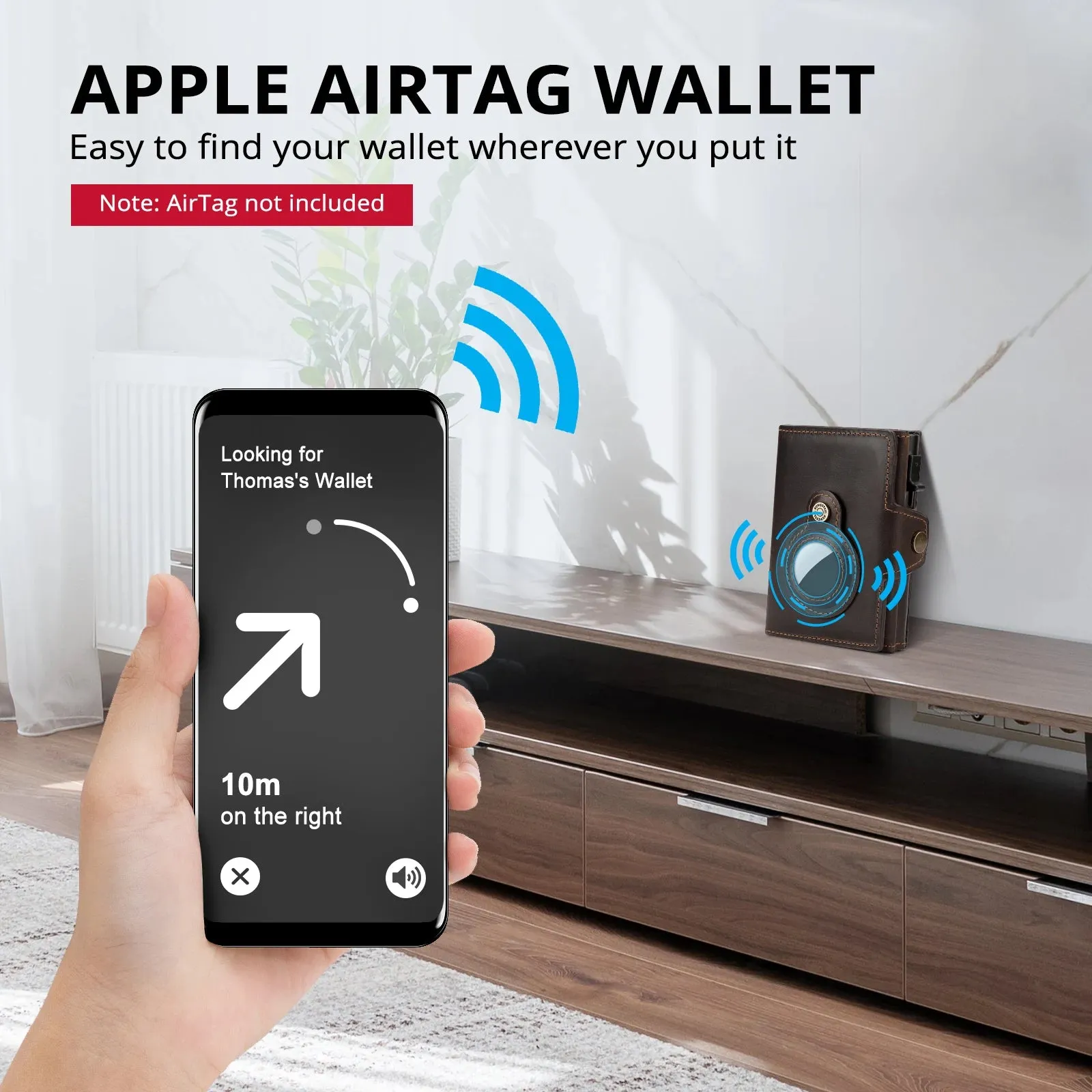 Wallet for Apple Air Tag RFID Blocking Card Holder