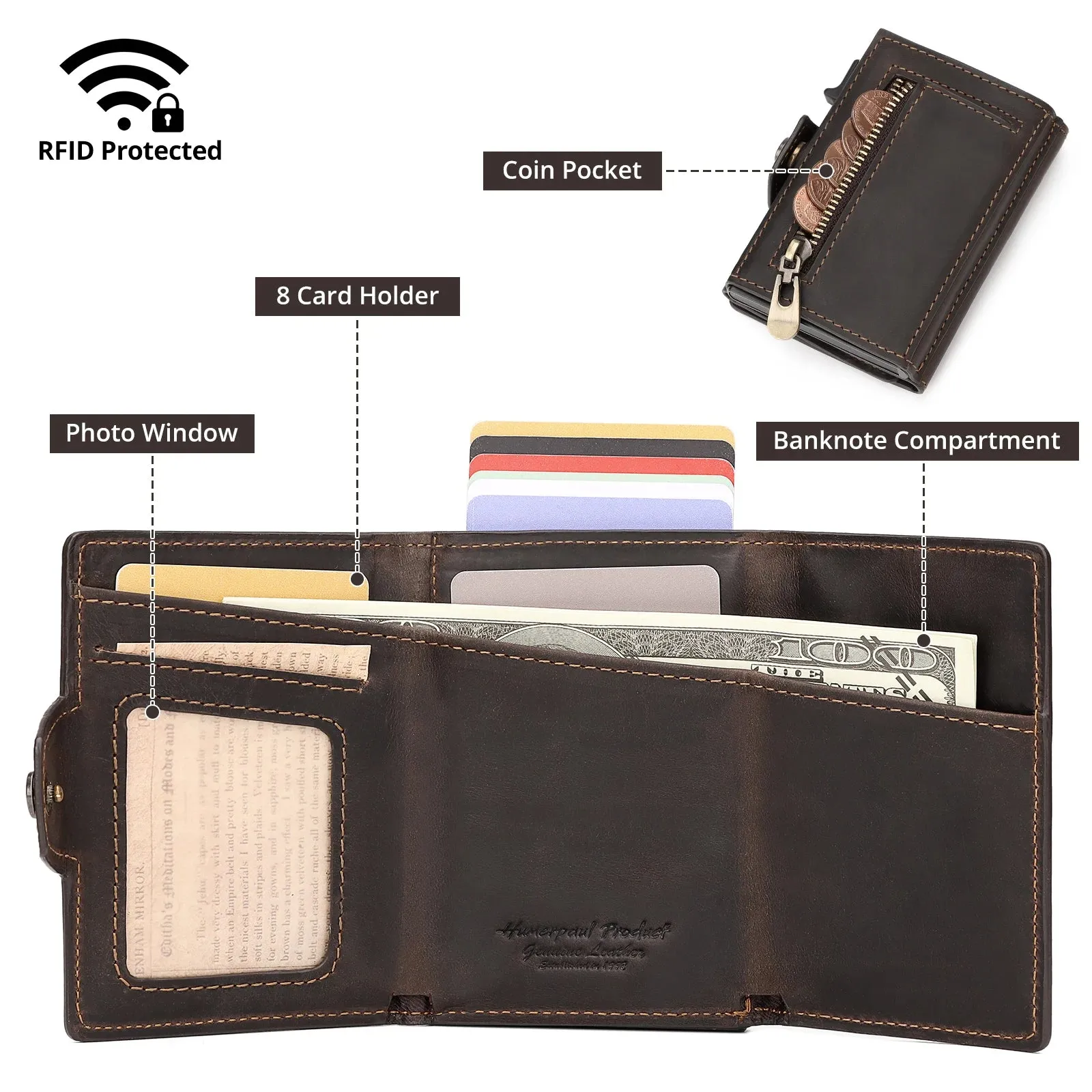 Wallet for Apple Air Tag RFID Blocking Card Holder