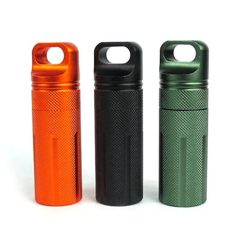 Waterproof Survival Equipment Aluminum Pill Bottle EDC