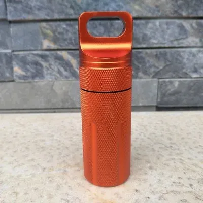 Waterproof Survival Equipment Aluminum Pill Bottle EDC