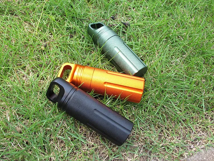 Waterproof Survival Equipment Aluminum Pill Bottle EDC