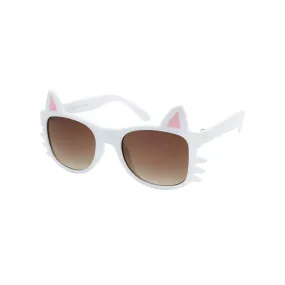 White Dazey Shades tween Cat Shape Fashion Sunglasses with Case ( sold by the piece)