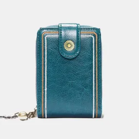 Women Genuine Leather RFID Anti Theft 9 Card Slots Wallet Purse