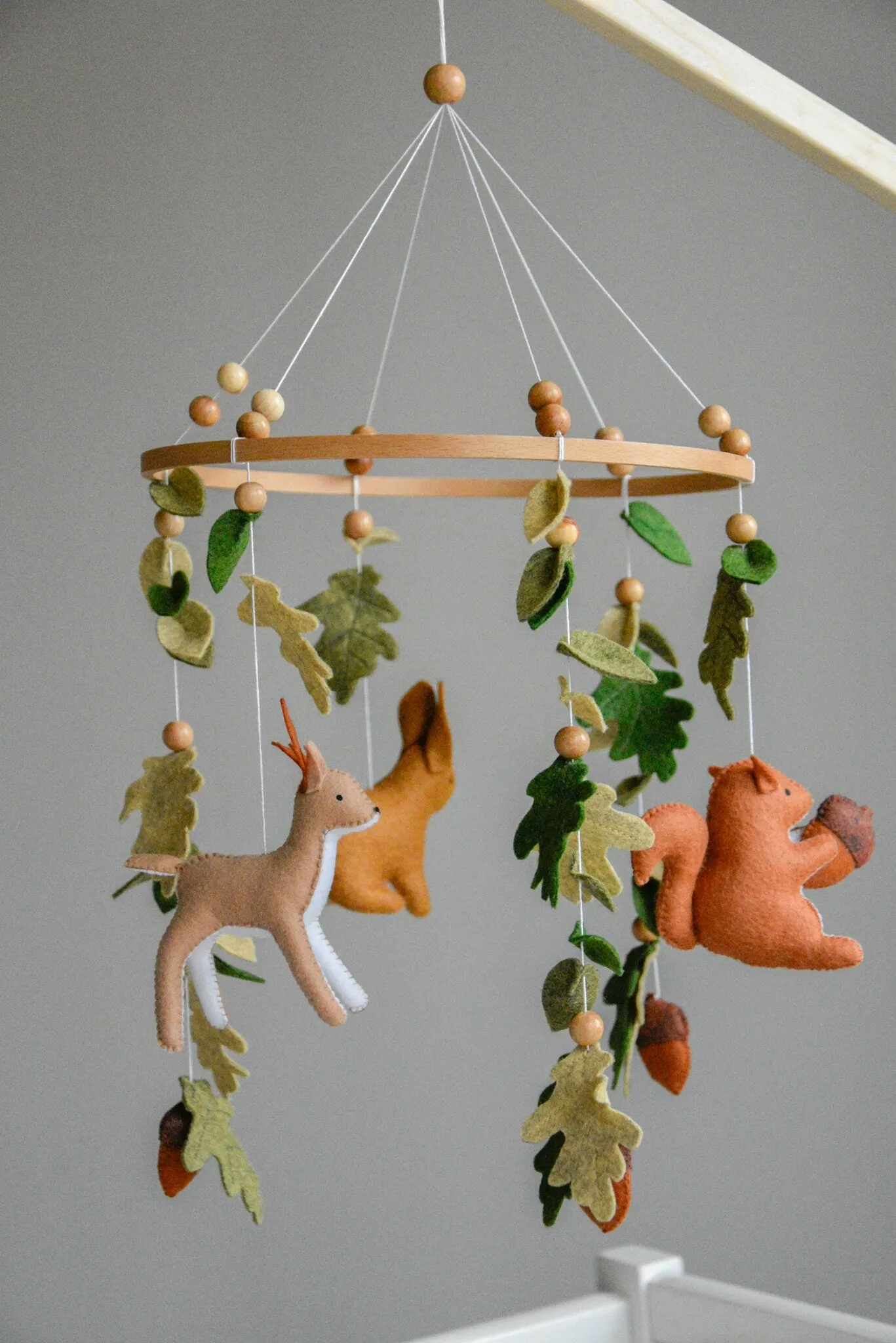 Woodland mobile with forest animals