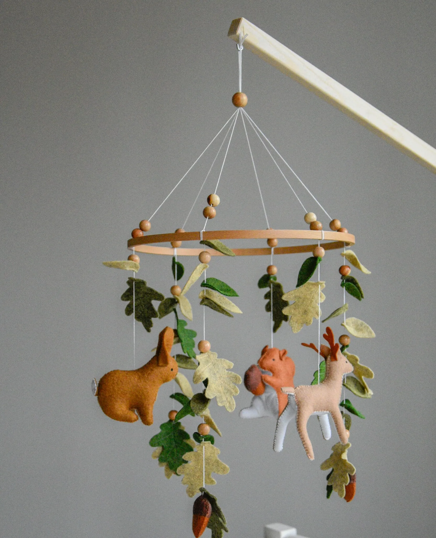 Woodland mobile with forest animals