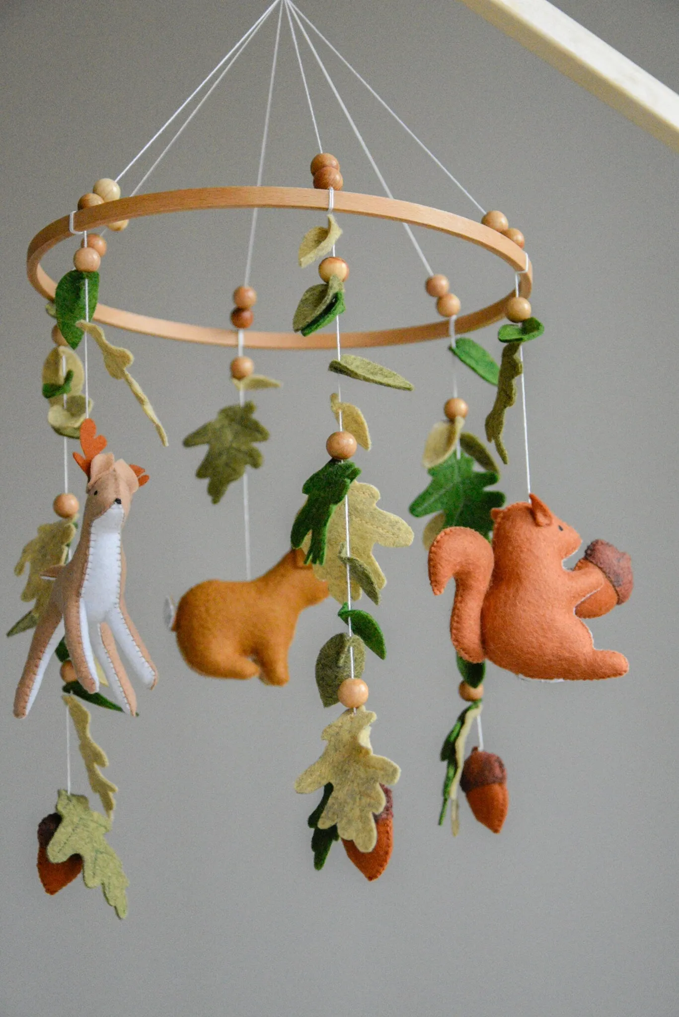 Woodland mobile with forest animals