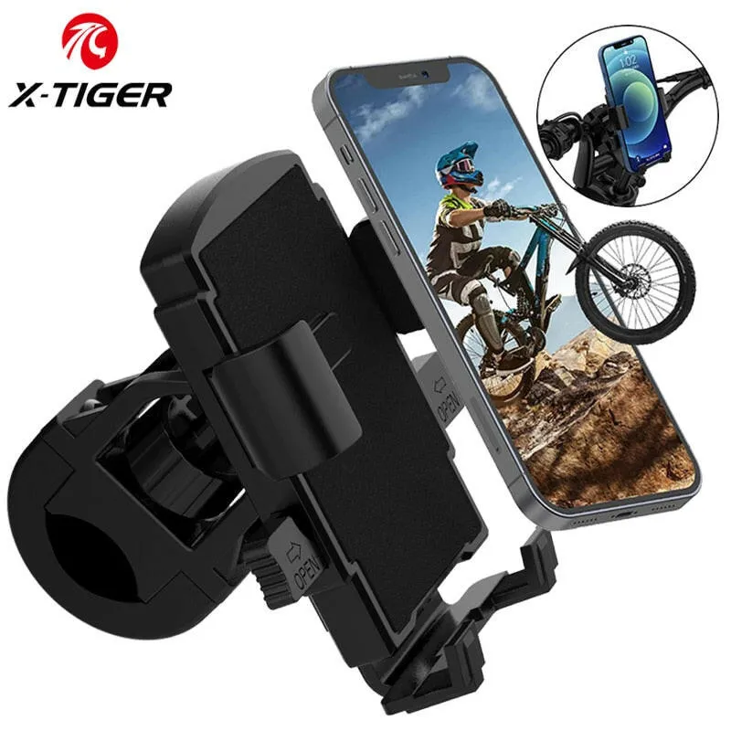 X-TIGER Bike Phone Holder Adjustable Handlebar of Motorcycle Phone Mount Stand Mountain Scooter Phone Clip for iphone 14 Pro Max