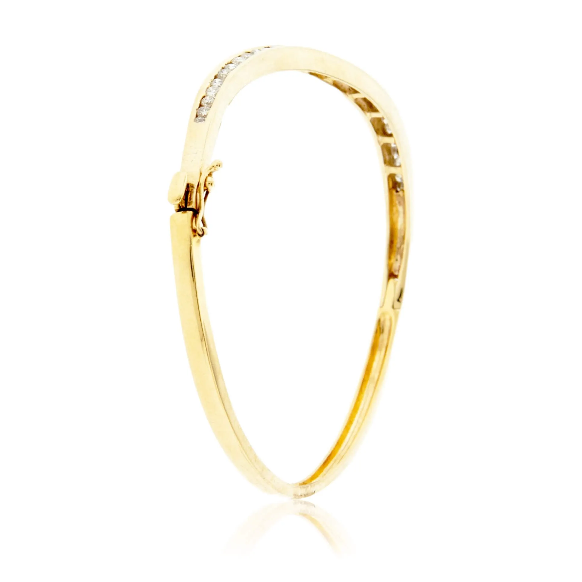 Yellow Gold Diamond Bangle Bracelet