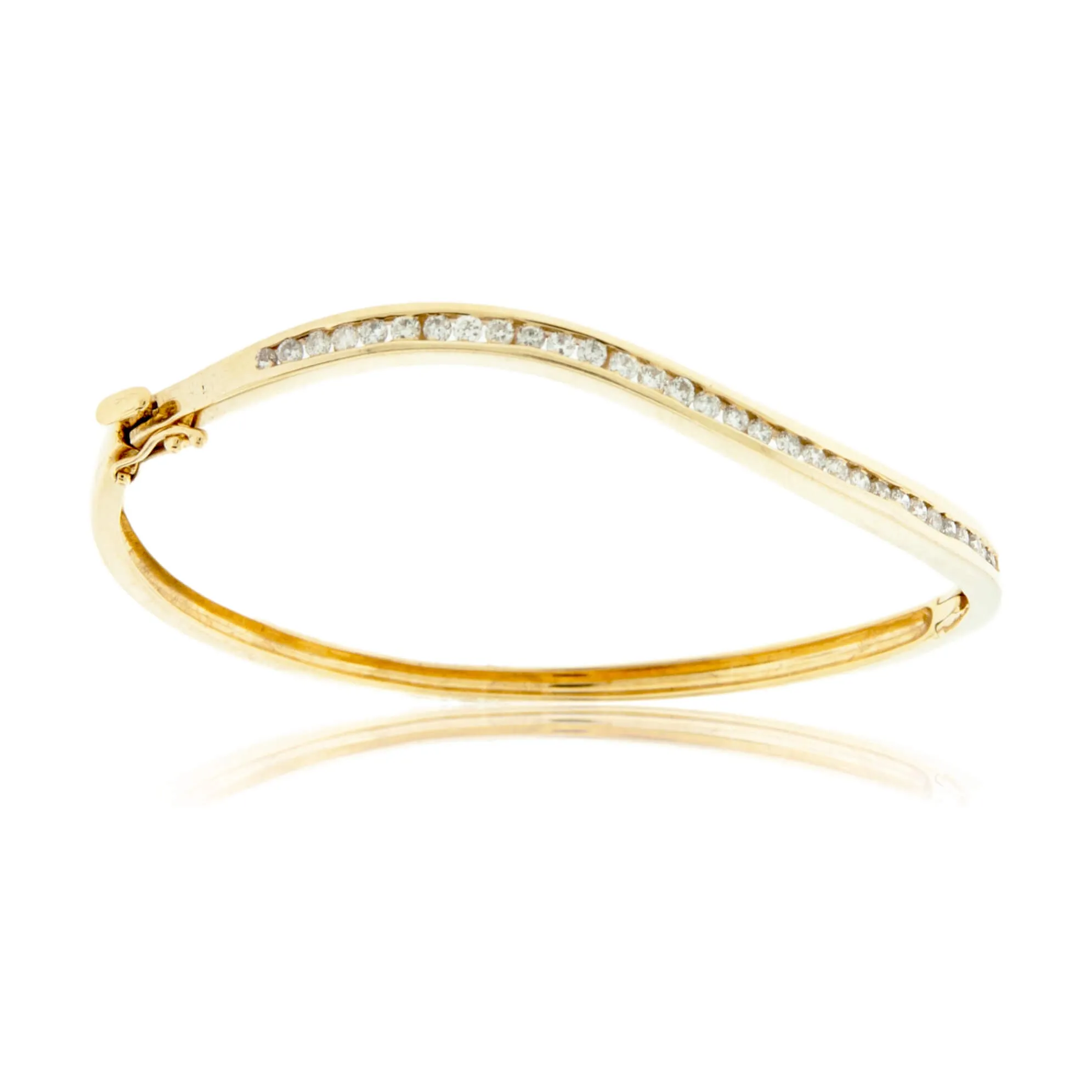 Yellow Gold Diamond Bangle Bracelet