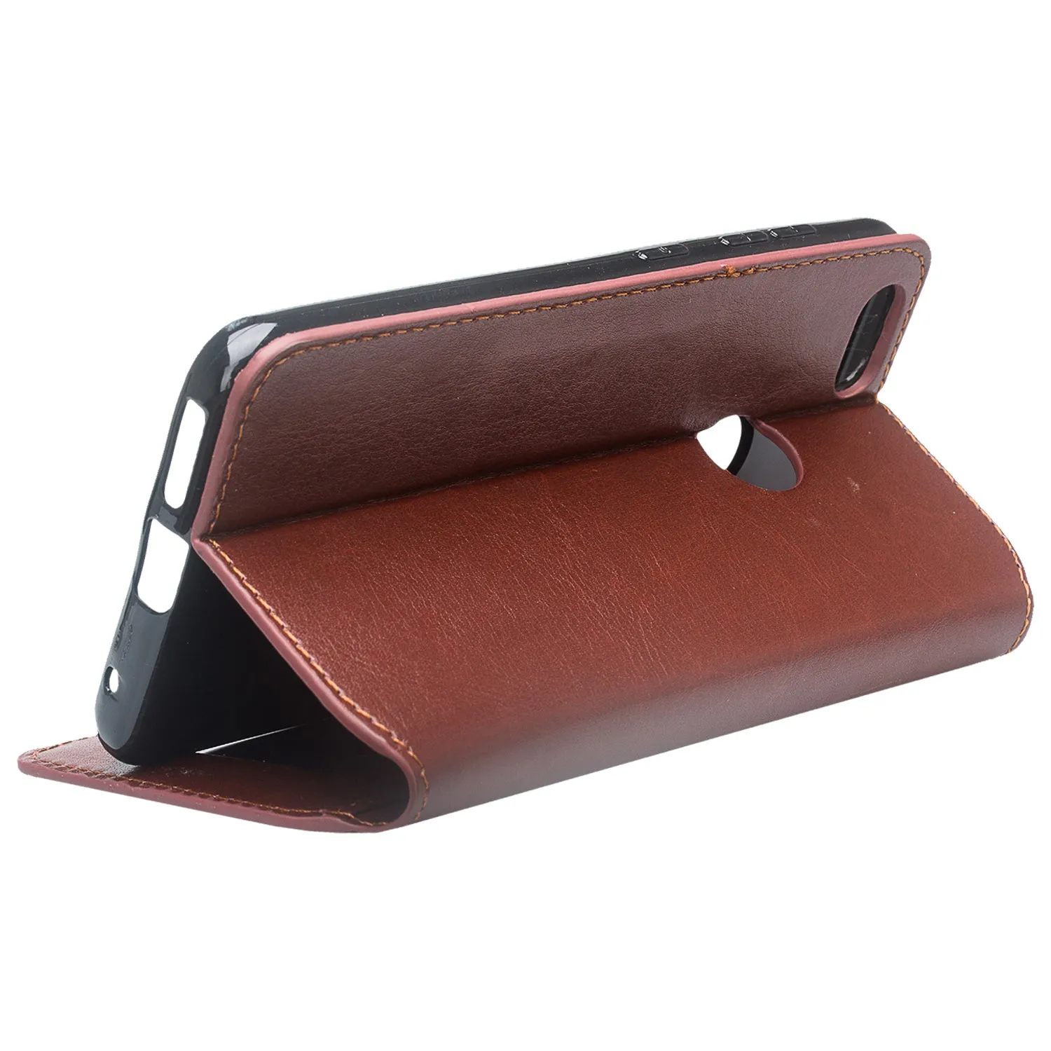 ZTE Blade X Wallet Case, Slim Flip Folio [Kickstand] Pu Leather Wallet Case with ID & Card Slots & Pocket - Brown